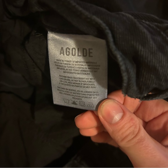 AGOLDE Women's Straight Leg Jeans in Black - Picture 5 of 10